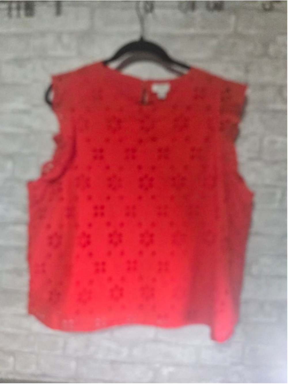 Clearance J.CREW Red Eyelet Blouse Plus Size XXL